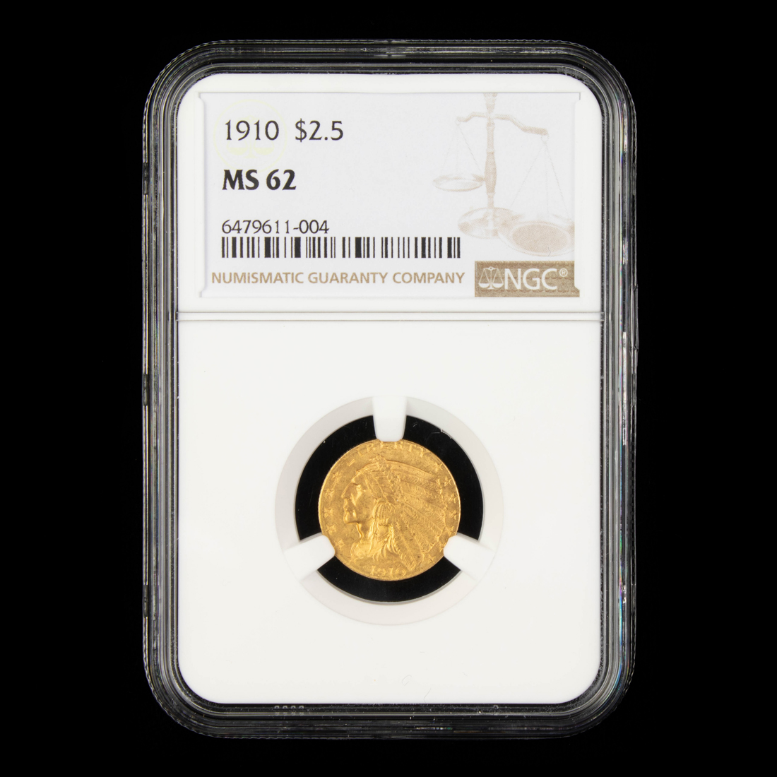 1910 $2.50 GOLD QUARTER EAGLE