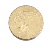 1910-S AU53 $5 INDIAN HEAD GOL
