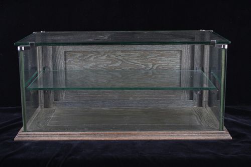 1910S WILMARTH GLASS & WOOD DISPLAY