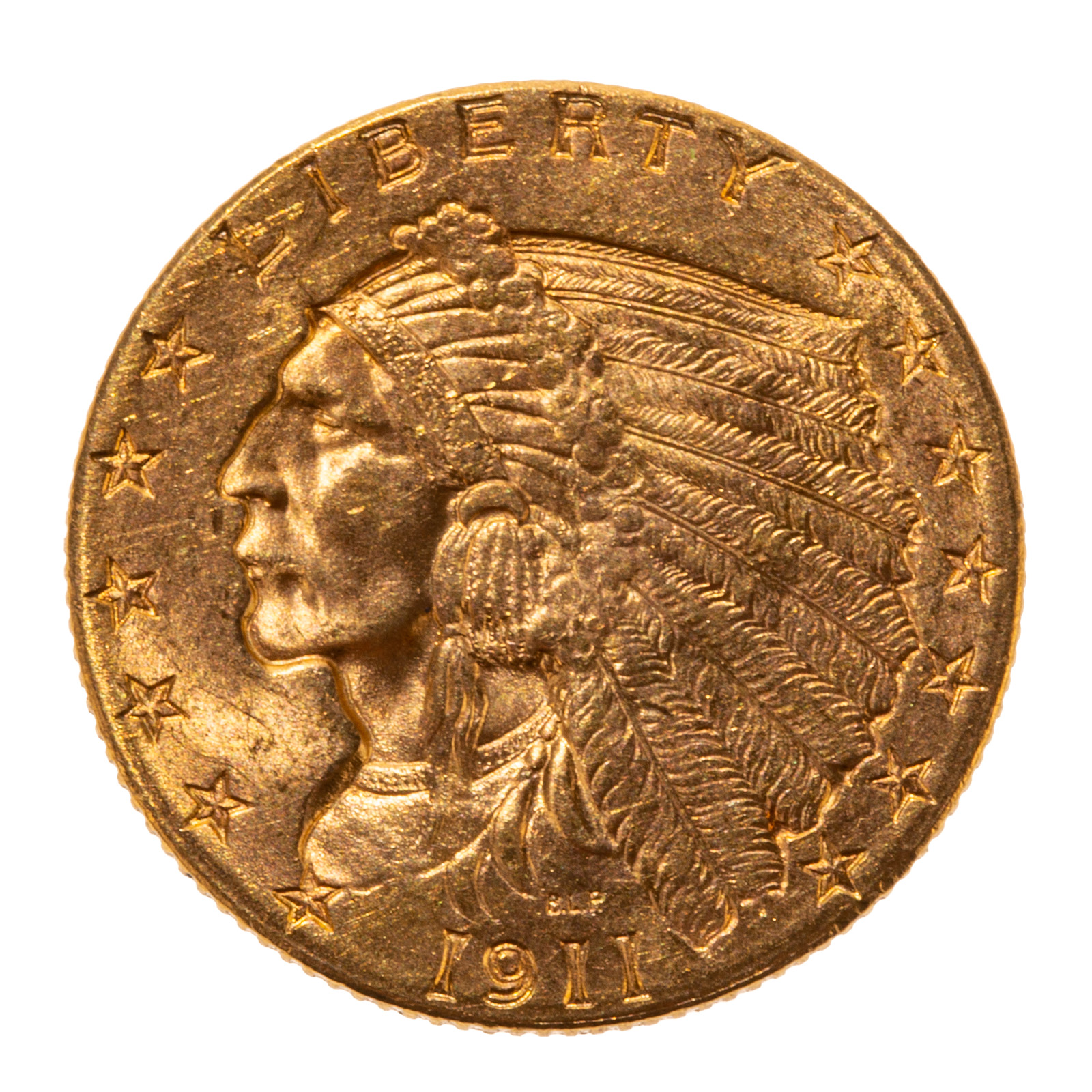 1911 $2.50 GOLD INDIAN QUARTER