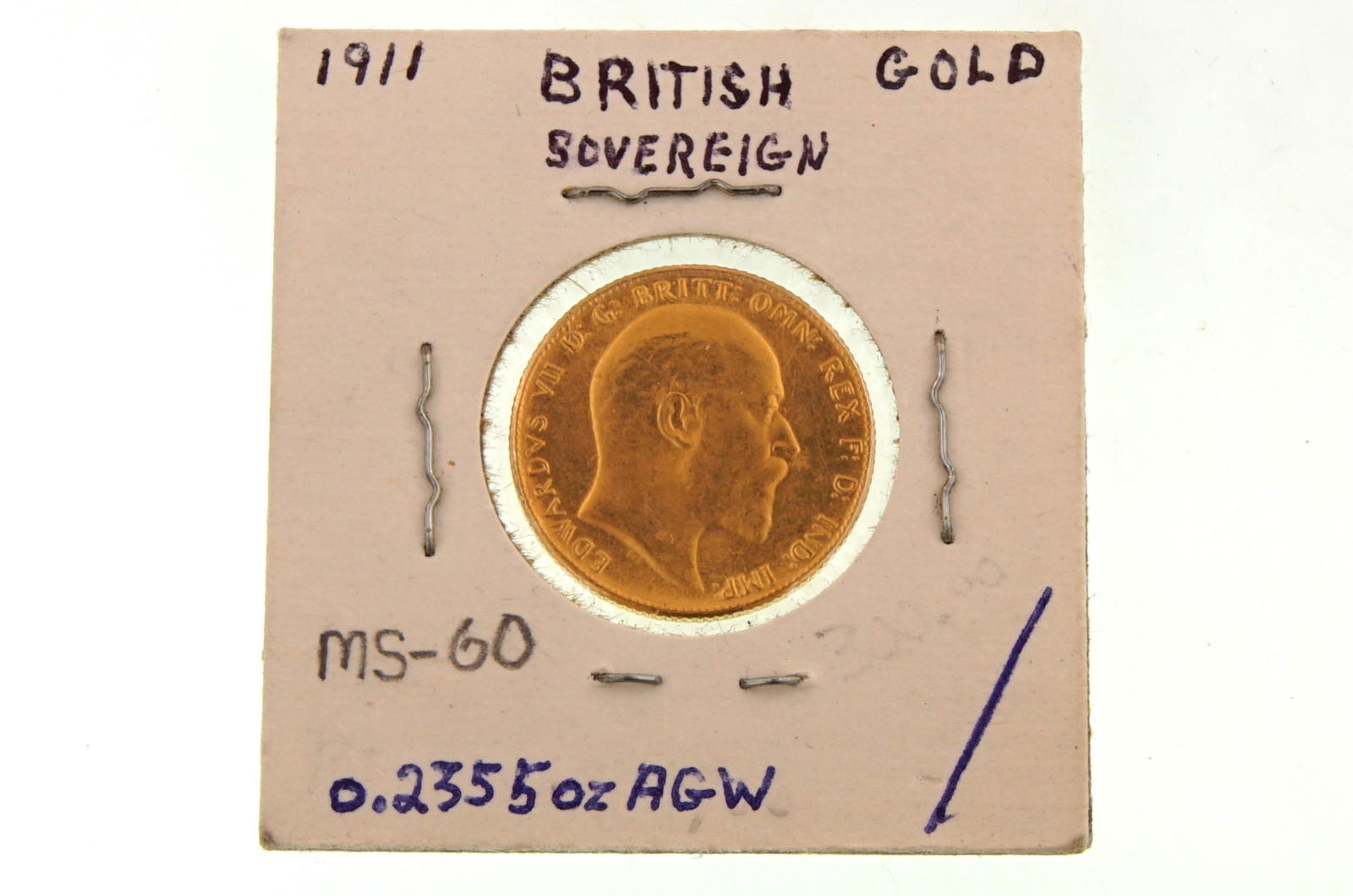 1911 BRITISH GOLD SOVEREIGN MS-60