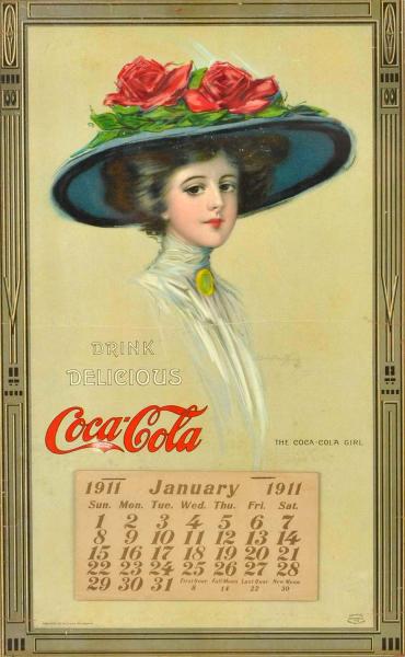 1911 Coca-Cola Calendar.  Framed
