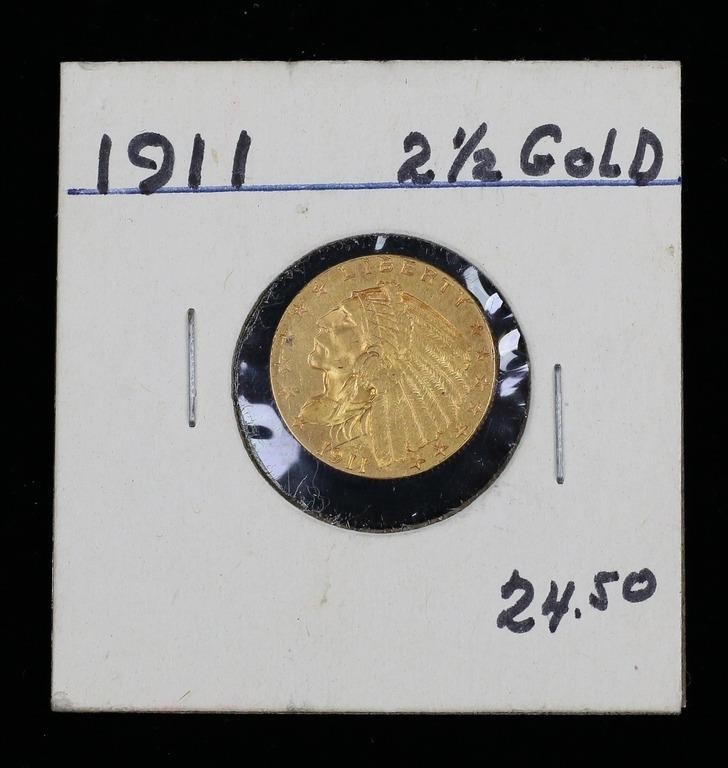 1911 INDIAN 2.5 DOLLAR GOLD