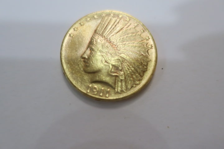 1911 INDIAN HALF EAGLE $5 GOLD