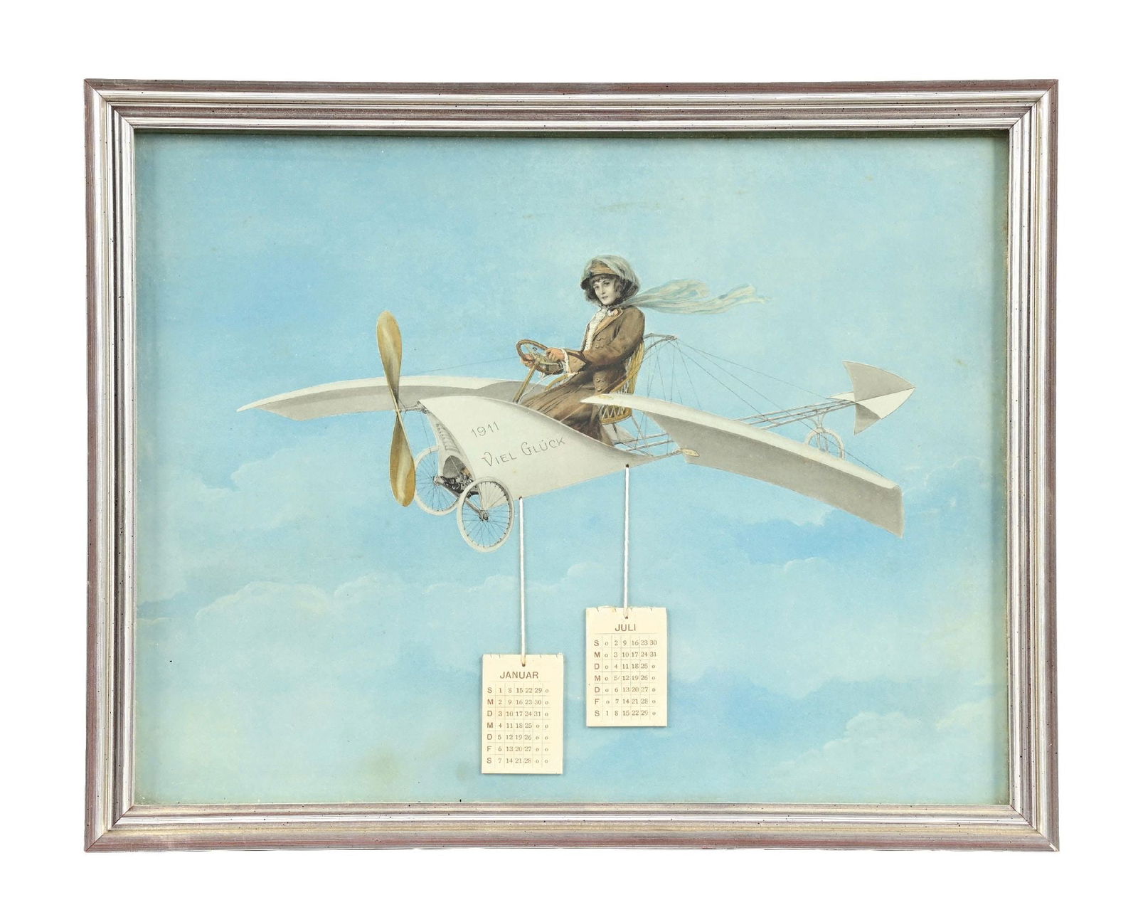 1911 VIEL GLUCK LADY IN PLANE
