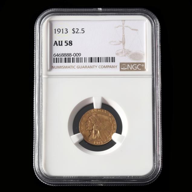 1913 INDIAN HEAD $2.50 GOLD QUARTER