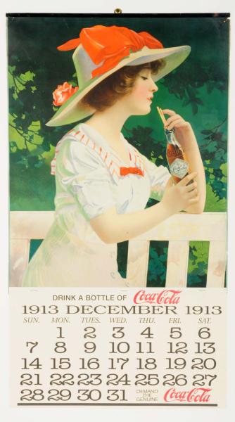1913 Large Coca-Cola Calendar. 