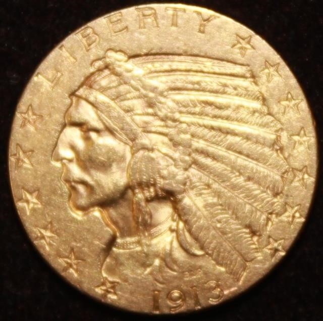 1913 U.S. FIVE DOLLAR GOLD PIECE IN
