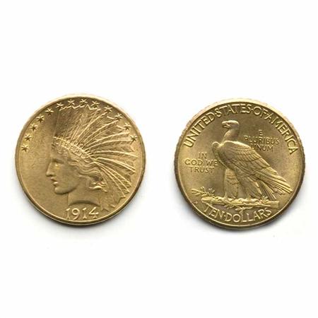 1914 D $10 Indian 	 