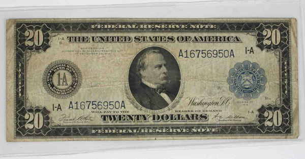1914 Large $20 Federal Reserve Note
