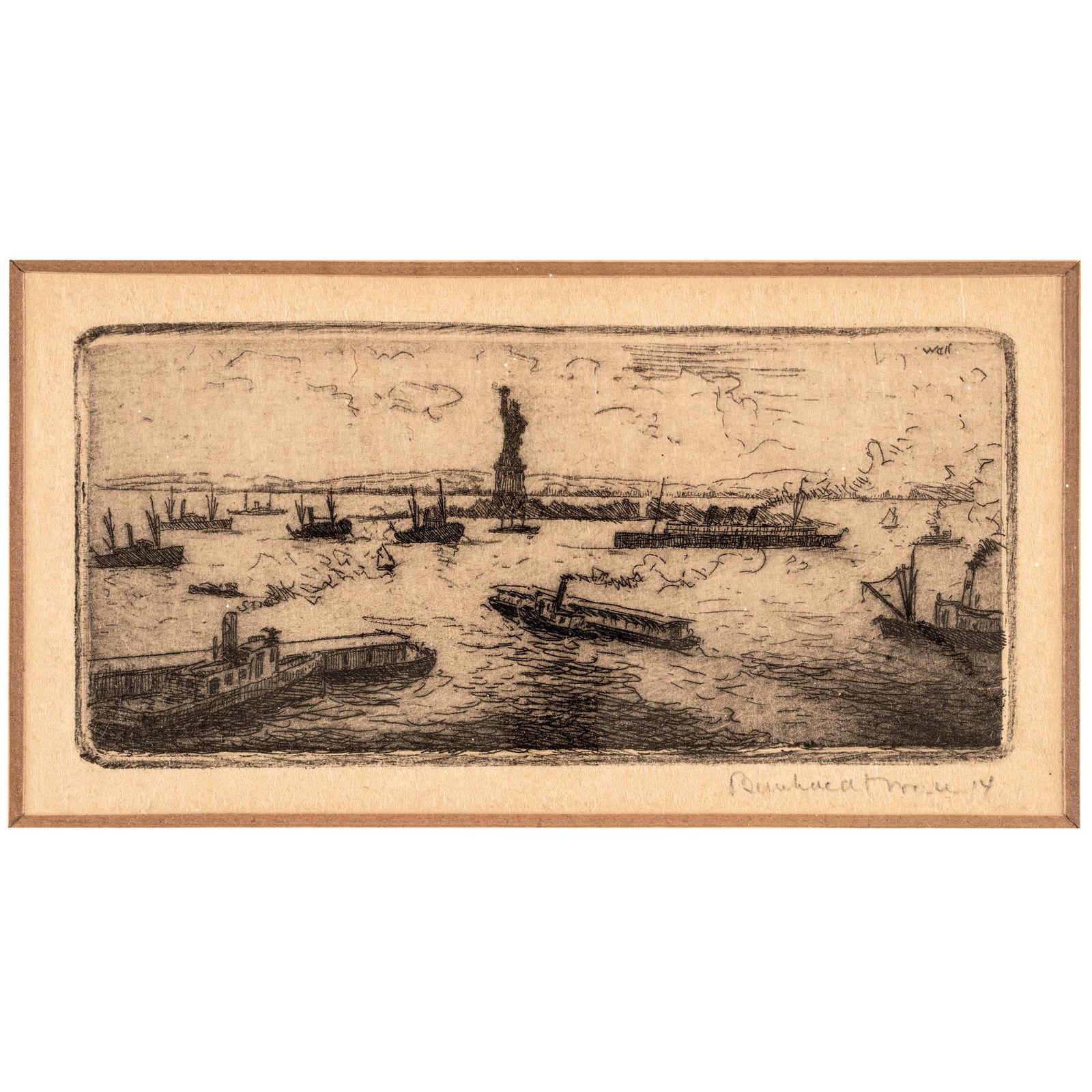 1914 NYC HARBOR, STATUE OF
