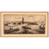1914 NYC HARBOR, STATUE OF LIB