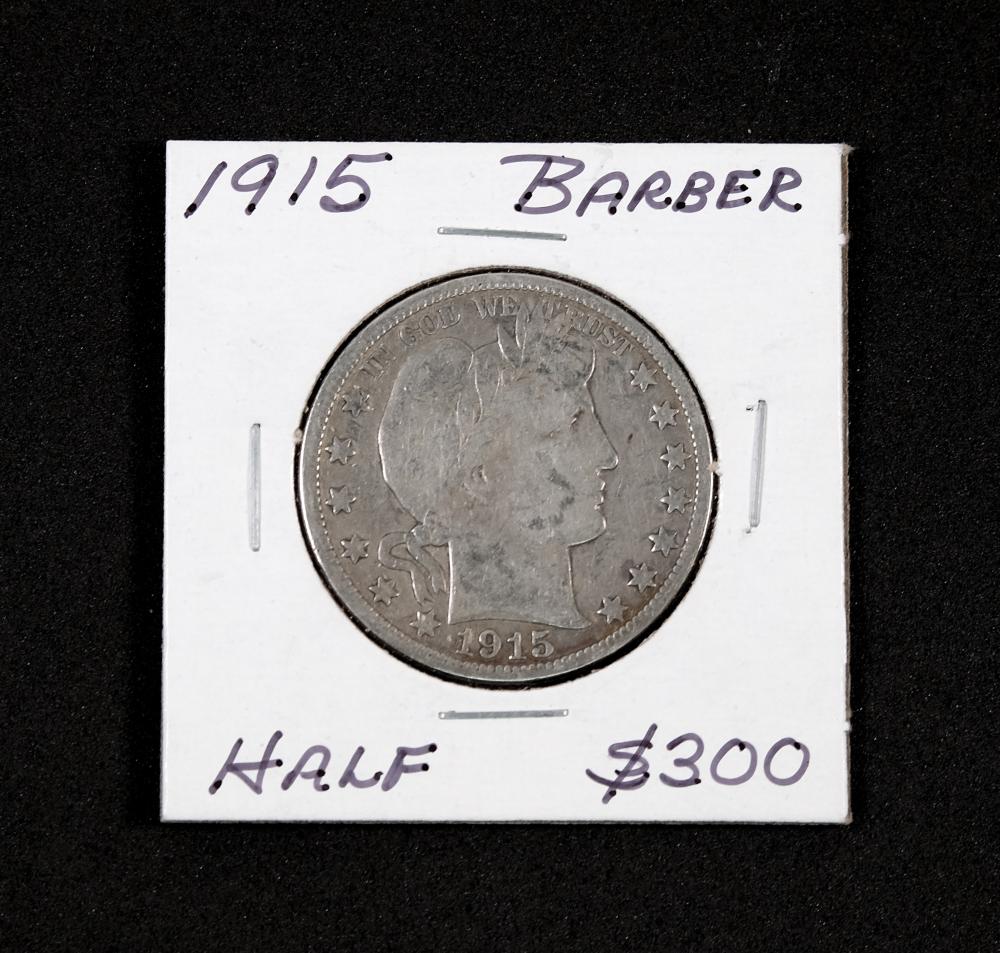 1915 BARBER HALF DOLLAR COIN1915