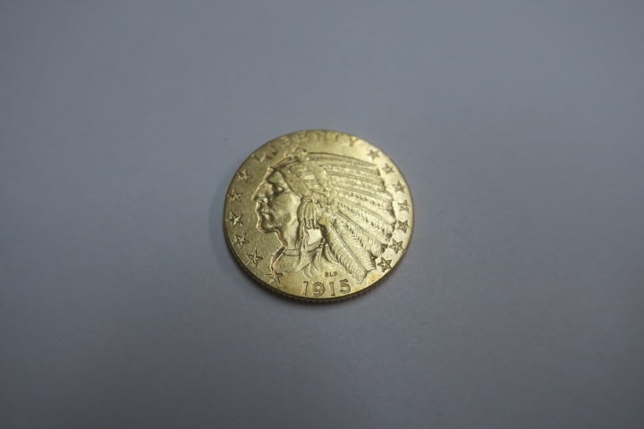 1915 INDIAN HALF EAGLE $5 GOLD