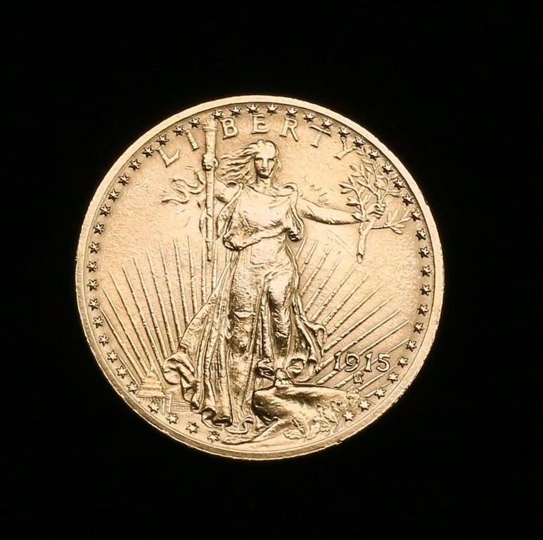 1915 SAINT GAUDENS $20 GOLD