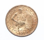1919 COLUMBIAN GOLD 5 PESOS 22