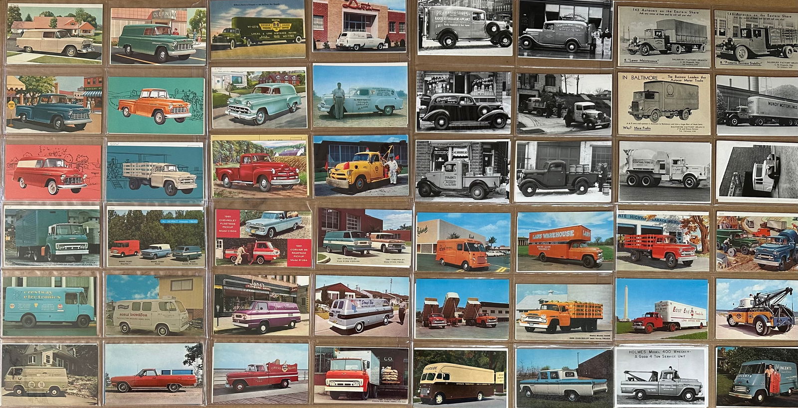 192 TRUCK RELATED POSTCARDS FROM
