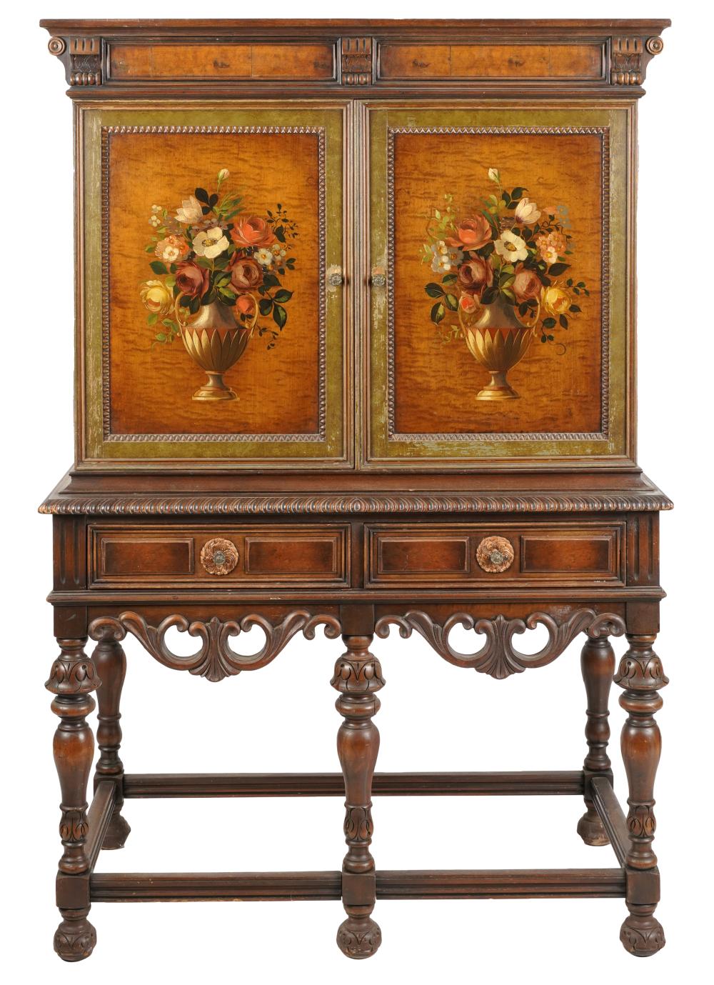 1920'S AMERICAN PAINTED WALNUT