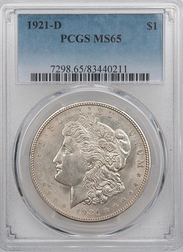 1921-D MORGAN SILVER DOLLAR, PCGS