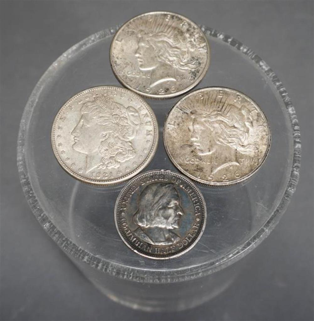 1921 MORGAN SILVER DOLLAR, TWO 1926