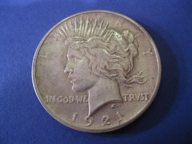1921 U.S. Peace Silver Dollar A.U.