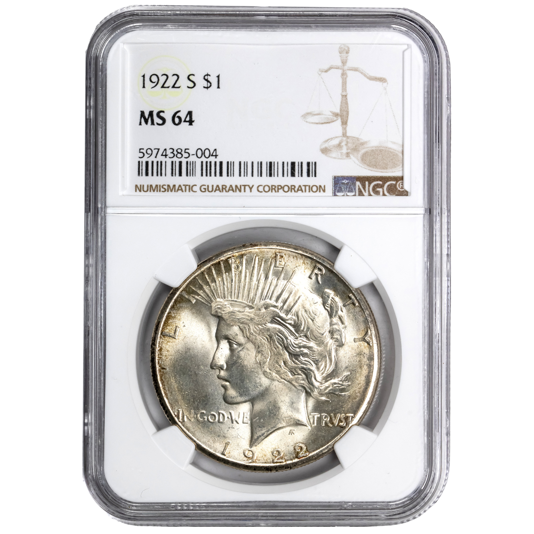 1922S PEACE DOLLAR NGC MS64 1922S