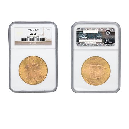 1923 D $20 St. Gaudens 	 