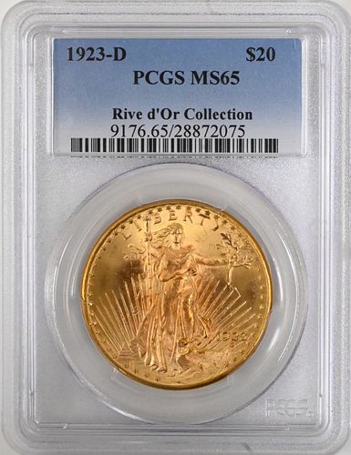 1923 D PCGS MS 65 TWENTY DOLLAR