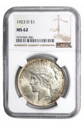 1923D PEACE DOLLAR NGC MS62 19