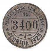 1925 FLORIDA CHAUFFEUR BADGE P