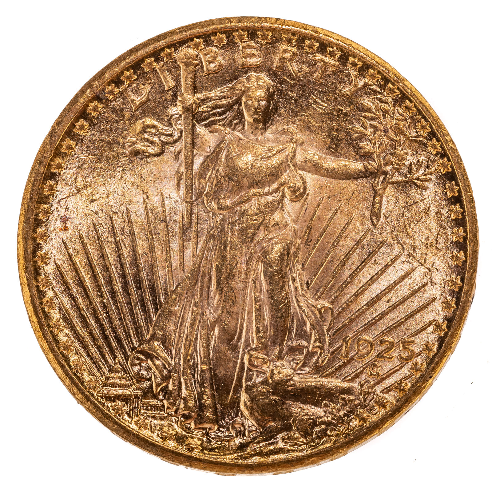 1925 SAINT GAUDEN'S $20 DOUBLE