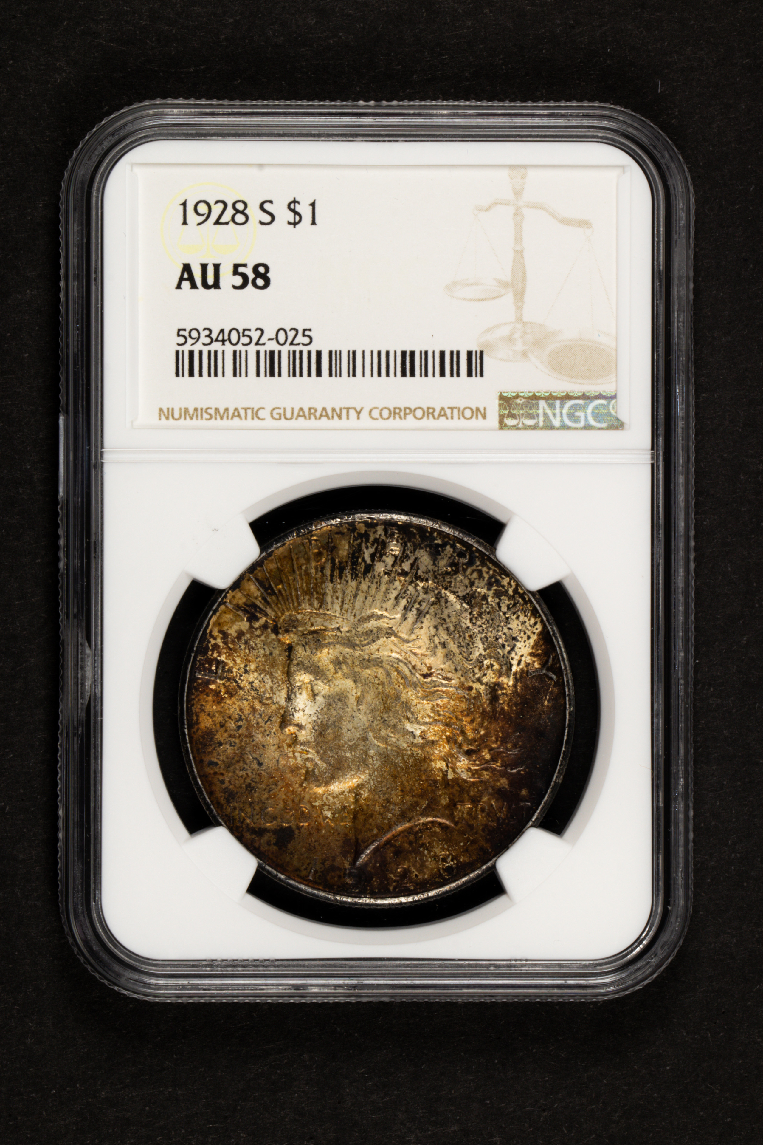 1928S PEACE DOLLAR NGC AU58 1928s