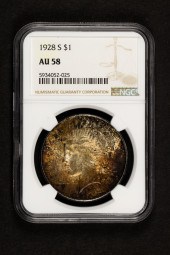 1928S PEACE DOLLAR NGC AU58 19