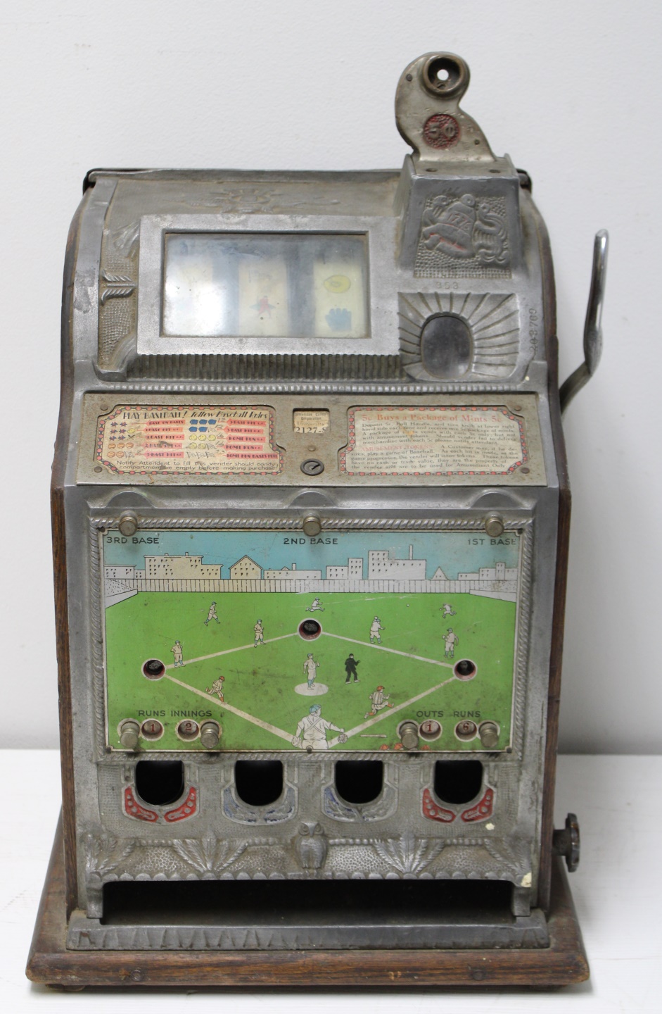 1929 MILLS BASEBALL VENDOR 5 CENT