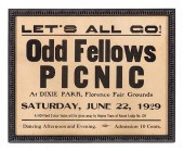 1929 ODD FELLOWS PICNIC 10 CEN