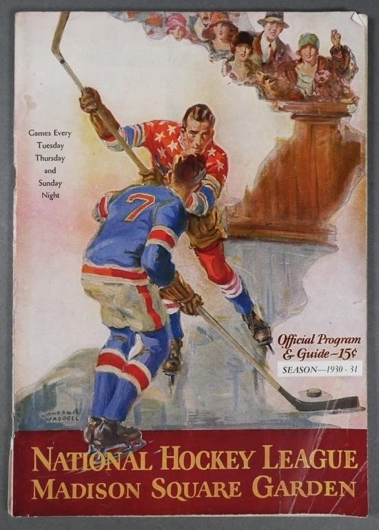 1930 HOCKEY PROGRAM MADISON