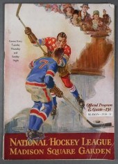 1930 HOCKEY PROGRAM MADISON SQ