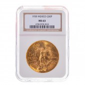 1930 MEXICAN GOLD 50 PESOS NGC