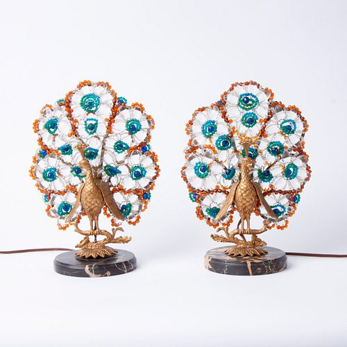 1930S CZECH ART DECO BEADED PEACOCK