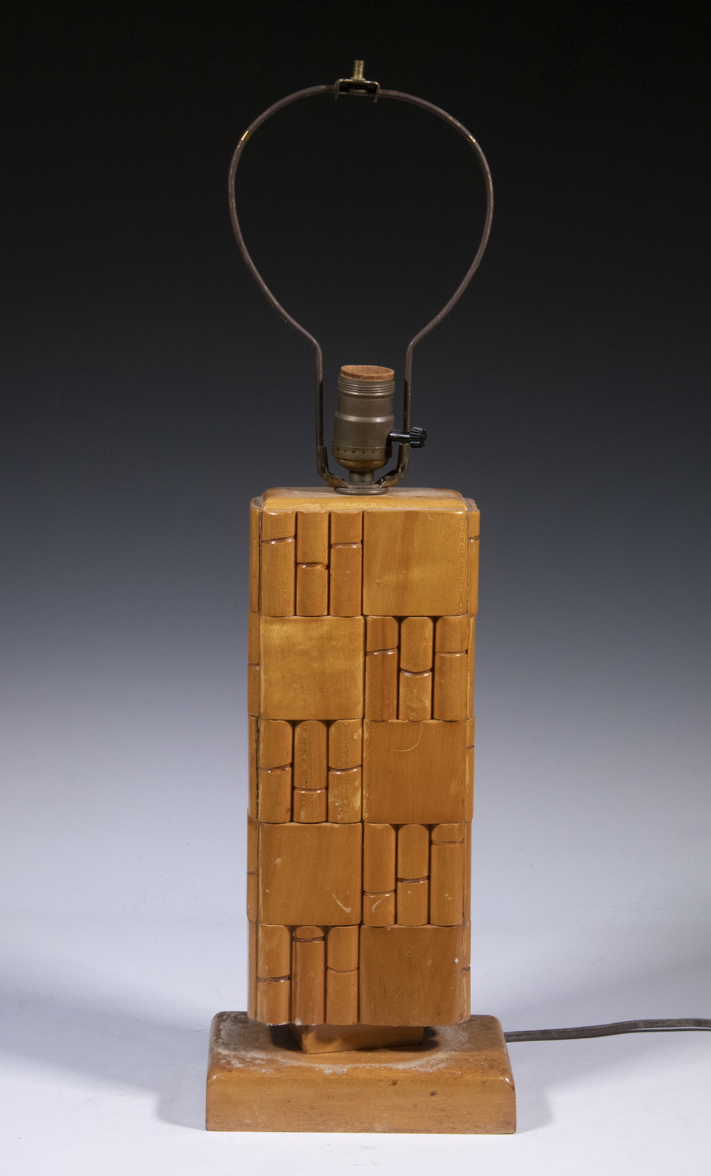 1930'S FAUX BAMBOO TABLE LAMP