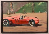 1930S OIL ON PANEL AUTO UNION