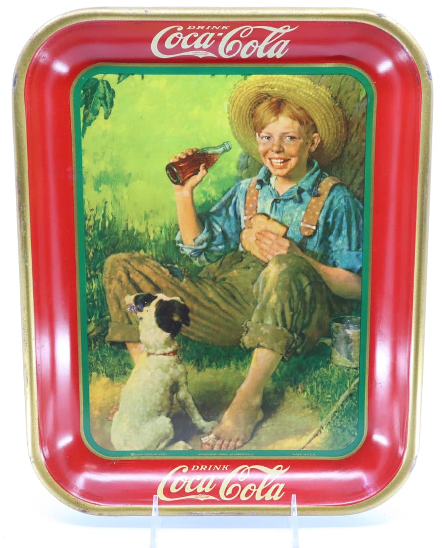 1931 COCA COLA BAREFOOT BOY TRAY,