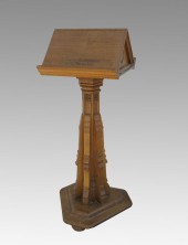 1932 OAK LECTURN / PULPIT: Car