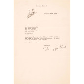 1932 TYPED LETTER BOLDLY SIGNE