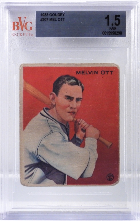 1933 GOUDEY BASEBALL #207 MEL OTT