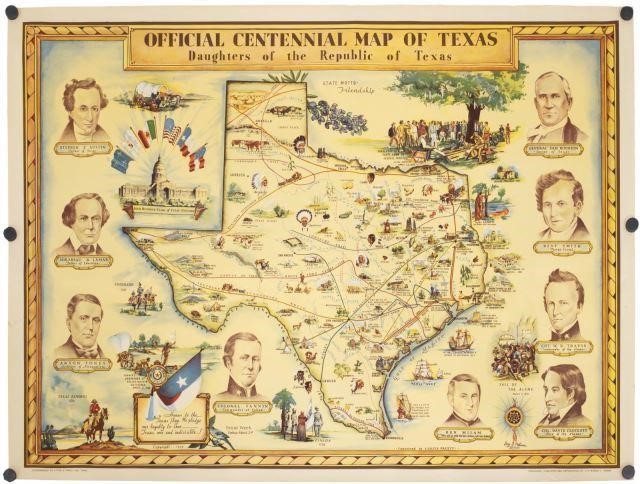 1934 CENTENNIAL MAP OF