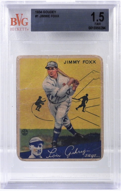 1934 GOUDEY BASEBALL #1 JIMMY