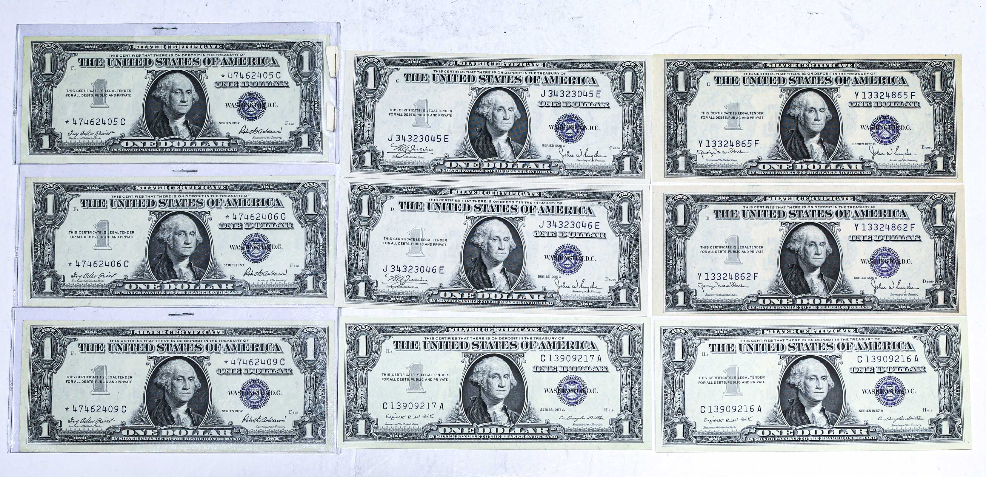 1935 & 1957 $1 SILVER