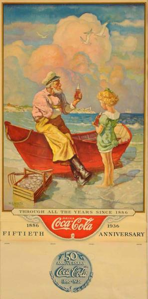 1936 Coca-Cola Calendar.  Matted
