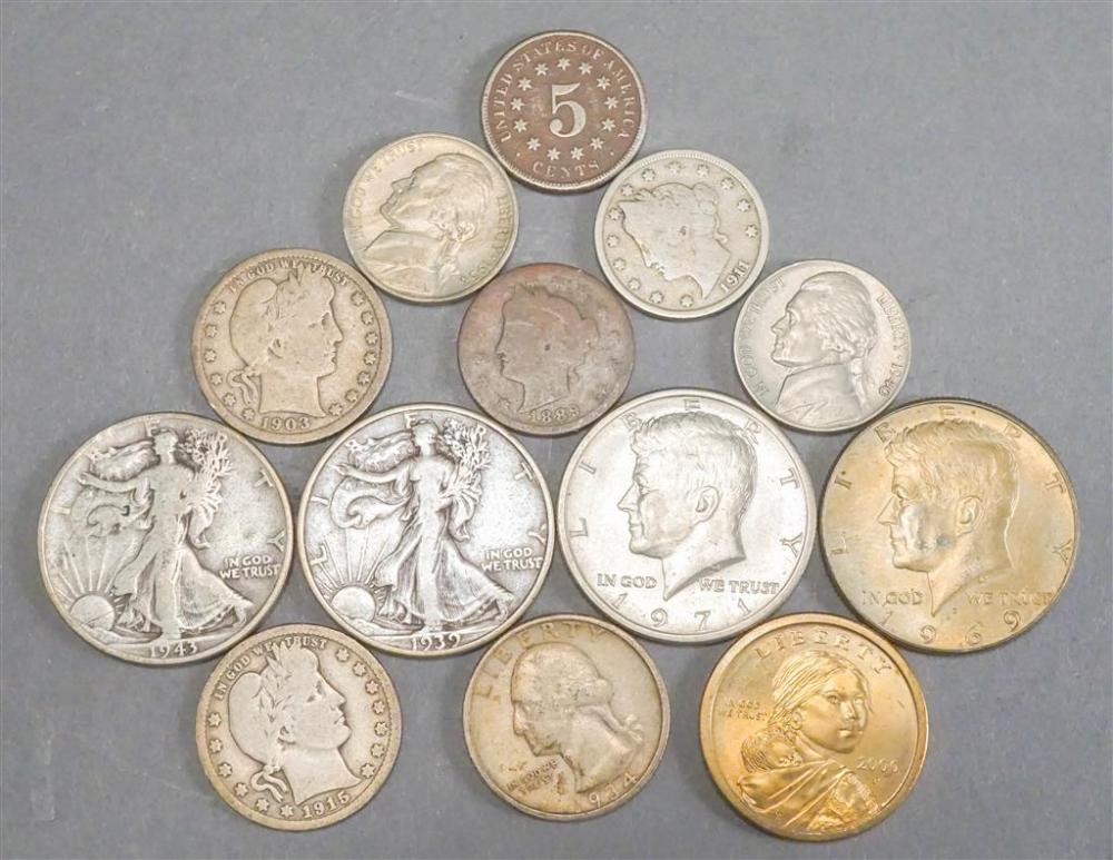 1939 HALF-DOLLAR, 1943 HALF-DOLLAR,